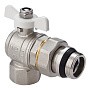 Кран латунный шаровой MVI BV.523 DN 15 PN 40 угловой с уплотнением никелированный полнопроходной американка купить в Волгограде | "Проконсим"