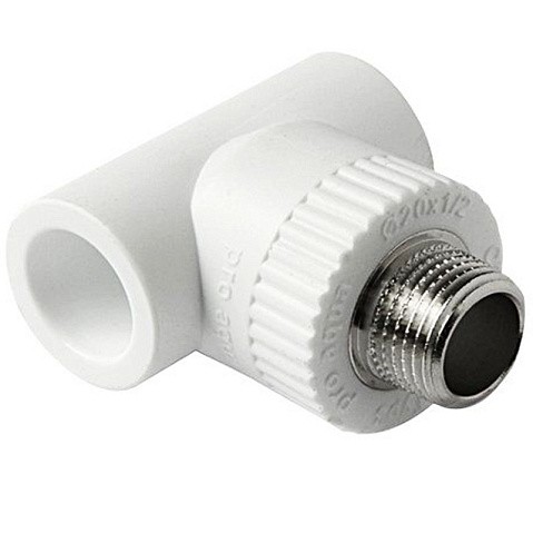 Тройник комбинированный ПП 25-1/2'' PN 25 с наружной резьбой белый Pro Aqua PA25012P купить в Волгограде | "Проконсим"