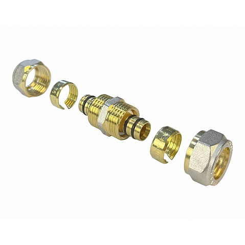 Муфта латунная для PEX труб 20-20 PN 10 обжимная никелированная Valfex VF.303.N  купить в Волгограде | "Проконсим"