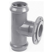 Тройники НПВХ раструбные SDR26 DN 90-225 PN 10 с металлическим фланецем Хемкор купить в Волгограде | "Проконсим"