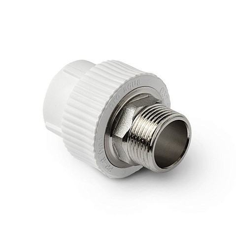 Муфты ПП DN 32-110 PN 25 комбинированные под ключ с наружной резьбой белые Pro Aqua купить в Волгограде | "Проконсим"