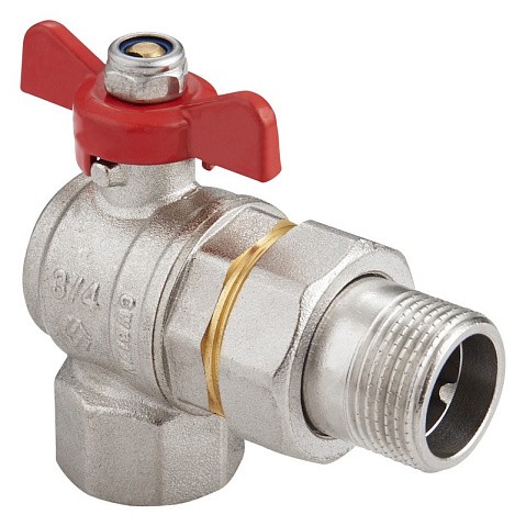 Краны латунные шаровые угловой DN 15-25 PN 40 никелированные бабочка американка MVI BV.522 купить в Волгограде | "Проконсим"