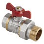 Кран латунный шаровой MVI AquaHit BV.320.04 DN 15 PN 25 бабочка американка полнопроходной никелированный купить в Волгограде | "Проконсим"