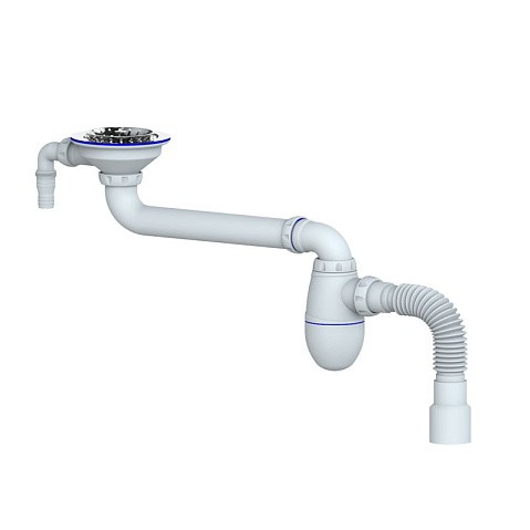 Сифон для умывальника Unicorn ВС10V, 40х50 гибкий отвод, 3 1/2'' х40 чаша из нержавеющей стали с отводом для стиральной машины купить в Волгограде | "Проконсим"