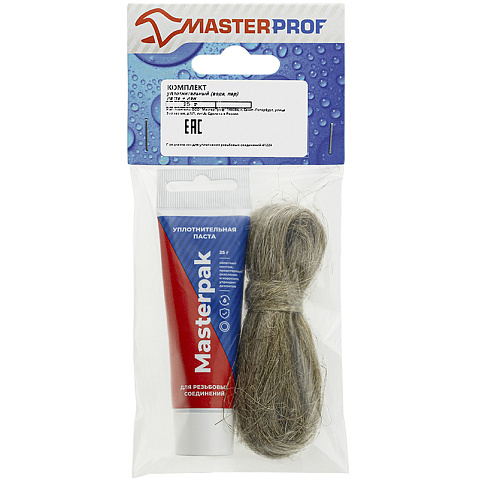 Набор уплотнительный паста +лён для воды, пара 25гр+ 7гр Masterpak купить в Волгограде | "Проконсим"