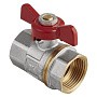 Кран латунный шаровой MVI AquaHit BV.313.04 DN 20 PN 25 бабочка муфта-муфта полнопроходной никелированный купить в Волгограде | "Проконсим"