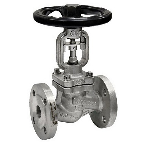Клапан запорный (вентиль) DN 250 PN 40 с сильфонным уплотнением нержавеющая сталь фланцевый до 350 гр. АСТА В343 купить в Волгограде | "Проконсим"