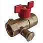 Кран латунный шаровой DN 20 PN 16 с дренажными патрубками G3/4'' муфта-муфта бабочка Пензапромарматура купить в Волгограде | "Проконсим"