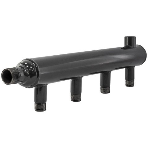 Коллектор распределительный стальной DN50 PN16 вход 50-20 12 выходов НР 3/4'' выход под кран Маевского и импульсную трубку, правосторонний PLP купить в Волгограде | "Проконсим"
