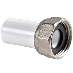  Бурт ПП с накидной гайкой 16-1/2'' PP-R белый РВК 20104 (930659323) со склада Проконсим в Волгограде