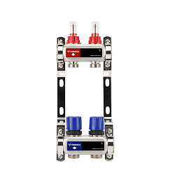  Коллекторная группа из нержавеющей стали DN 25-2 вых. G-3/4'', евроконус, с расходомерами, без дренажного крана и воздухоотводчика, VARMEGA VM15102 (930416000) со склада Проконсим в Волгограде
