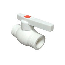 Кран шаровой ПП OPTIMA 20 PN 25 белый PlasticPro купить в Волгограде | "Проконсим"