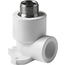 Угольники установочные ПП DN 20-25 PN 25 с наружной резьбой белые Pro Aqua купить в Волгограде | "Проконсим"