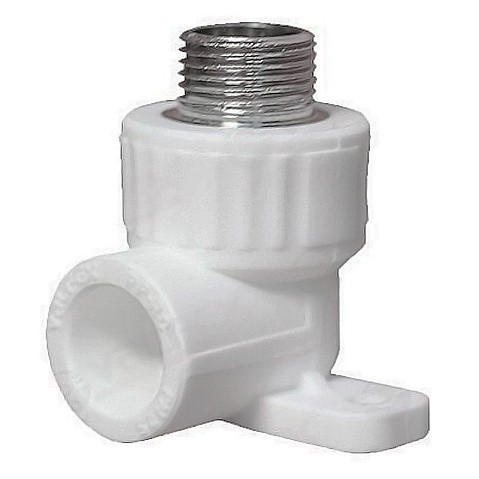 Угольник установочный ПП 20-1/2'' PN 25 с наружной резьбой белый VALFEX  купить в Волгограде | "Проконсим"