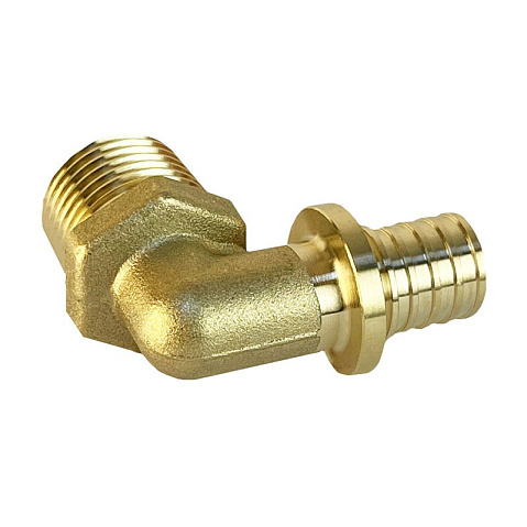 Угольник латунный для PEX труб 20-3/4'' PN 16 S-2,8мм под надвижную гильзу Valfex VF.453.AF купить в Волгограде | "Проконсим"