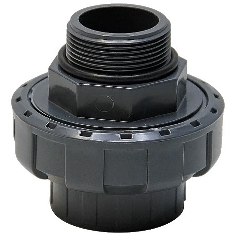 Муфта разборная НПВХ DN 50-1 1/2" PN 16 клеевая с наружной резьбой черная Aquaviva BMG50112 купить в Волгограде | "Проконсим"