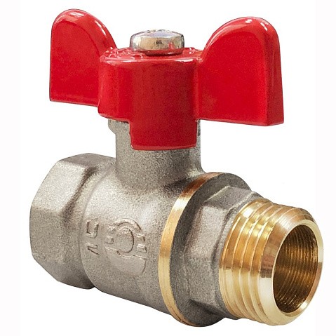 Кран латунный шаровой Valfex Optima.218.NLB1 11Б27фт1М DN 15 PN 25 никелированный муфта-штуцер бабочка купить в Волгограде | "Проконсим"