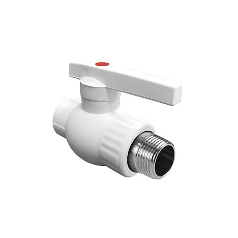 Краны шаровые ПП DN 20-32 PN 25 комбинированные с наружной резьбой белые Valfex  купить в Волгограде | "Проконсим"