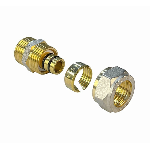 Муфта латунная для PEX труб 20-3/4'' PN 10 обжимная никелированная Valfex VF.302.N  купить в Волгограде | "Проконсим"