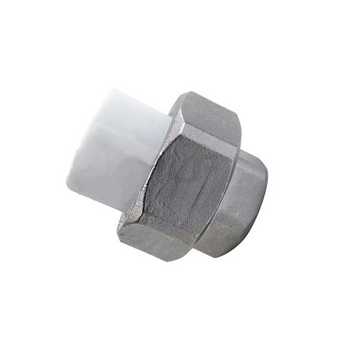 Муфта усиленная комбинированная разъёмная VALFEX 20 PN 25 G-1/2'' американка-ВР белая купить в Волгограде | "Проконсим"