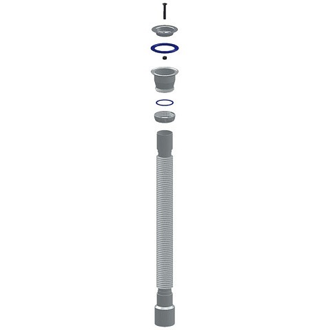 Сифон гофрированный Unicorn D240Р, 40х50 гибкий отвод, 1 1/2'' х40 пластиковая чашка, 1500мм купить в Волгограде | "Проконсим"