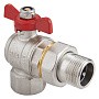 Кран латунный шаровой MVI BV.522 DN 20 PN 40 угловой никелированный полнопроходной американка бабочка