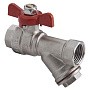 Кран латунный шаровой MVI BV.632 DN 15 PN 25 с фильтром никелированный полнопроходной муфта-муфта бабочка купить в Волгограде | "Проконсим"