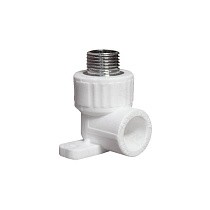 Угольники установочные ПП DN 20-25 PN 25 с наружной резьбой белые PlasticPro купить в Волгограде | "Проконсим"