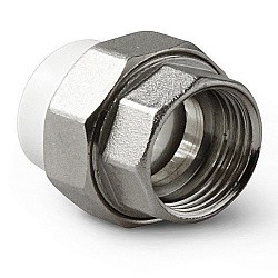 Распродажа! Муфта комбинированная ПП 20-3/4'' PN 25 разъёмная с внутренней резьбой белая Pro Aqua PA20010  (251239402) со склада Проконсим в Волгограде