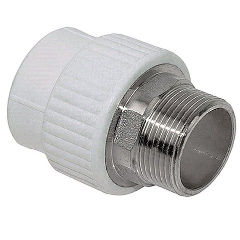 Муфта комбинированная ПП 50-1 1/2'' PN 25 под ключ с наружной резьбой белая VALFEX  купить в Волгограде | "Проконсим"