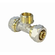 Тройники латунные для PEX труб DN 16-32 PN 10 обжимные никелированные с наружной резьбой Valfex VF.333.N купить в Волгограде | "Проконсим"