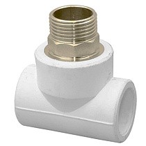 Тройники ПП DN 40-50 PN 25 комбинированные под ключ с наружной резьбой белые РТП купить в Волгограде | "Проконсим"