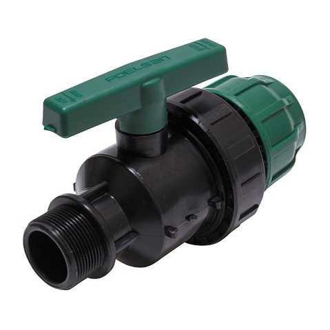 Кран шаровый ПЭ компрессионный комбинированный НР DN 40-1 1/4'' PN 10 купить в Волгограде | "Проконсим"