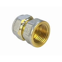 Муфты латунные для PEX труб DN 16-32 PN 10 обжимные никелированные с внутренней резьбой Valfex VF.302.N купить в Волгограде | "Проконсим"