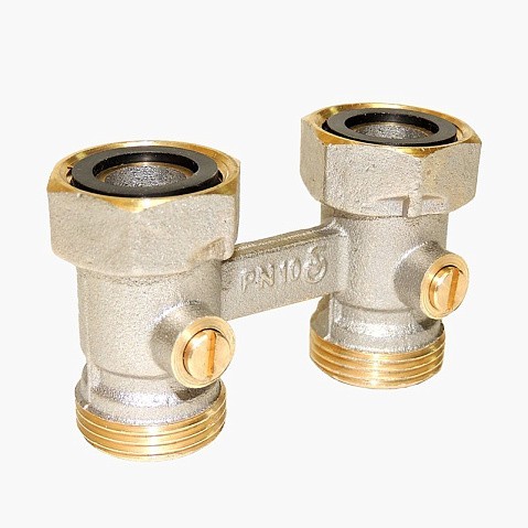 Узел нижнего подключения Vekotrim DN 15 PN 10 прямой двухтрубный 20-3/4'' c накидной гайкой, муфта купить в Волгограде | "Проконсим"