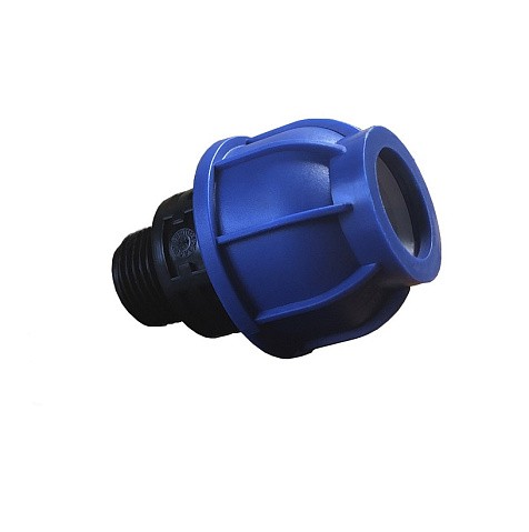 Муфта компрессионная соединительная ПНД DN 50 PN 16 наружная резьба х1 1/4” обжимной для ПЭ труб 20-40гр. Кудиновский трубный завод купить в Волгограде | "Проконсим"