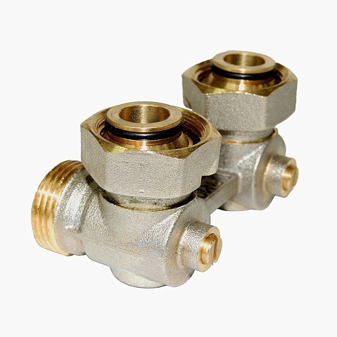 Узел нижнего подключения Vekotrim DN 15 PN 10 угловой двухтрубный 20-3/4'' под евроконус, муфта купить в Волгограде | "Проконсим"