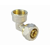 Угольники латунные для PEX труб DN 16-20 PN 10 обжимные никелированные с внутренней резьбой Valfex VF.352.N купить в Волгограде | "Проконсим"