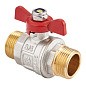 Кран латунный шаровой MVI BV.515 DN 20 PN 40 никелированный полнопроходной штуцер-штуцер бабочка купить в Волгограде | "Проконсим"