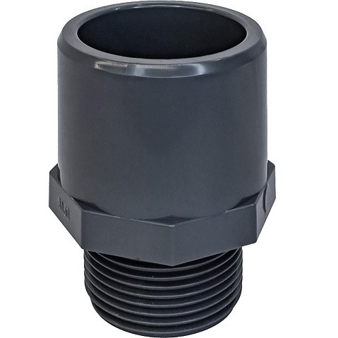 Адаптер двойной НПВХ DN 50х63-1/2" PN 16 клеевой с наружной резьбой черный Aquaviva THR05063E купить в Волгограде | "Проконсим"
