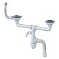 сифон для двойной мойки Unicorn В731V, 40х50 гибкий отвод, 3 1/2'' х40 с отводом для стиральной машины, круглый перелив купить в Волгограде | "Проконсим"