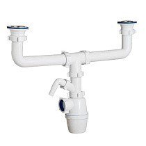 Сифон для двойной мойки бутылочный ORIO K-4059 1 1/2 выпуски нж D70, с 1 отводом купить в Волгограде | "Проконсим"