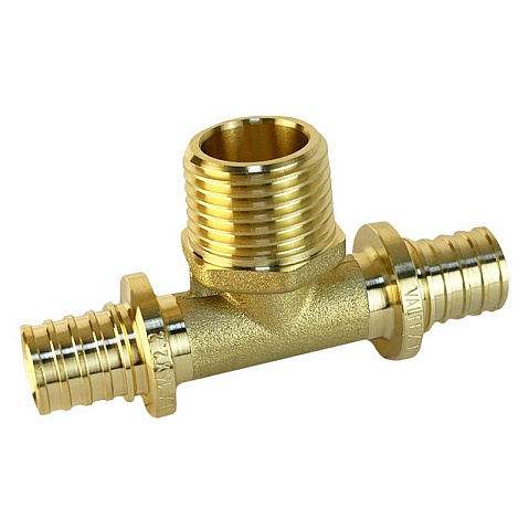 Тройник латунный для PEX труб 20-3/4''-20 PN 16 S-2,8мм под надвижную гильзу Valfex VF.433.AF купить в Волгограде | "Проконсим"