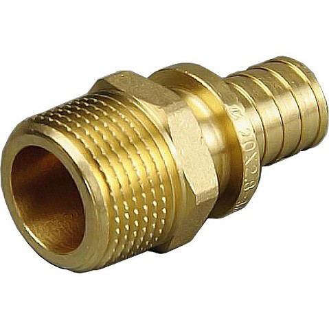Муфта латунная для PEX труб 16-3/4'' PN 10 под надвижную гильзу с наружной резьбой ONE PLUS купить в Волгограде | "Проконсим"
