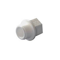 Заглушка резьбовая ПП  1/2'' PN 25 с наружной резьбой белая купить в Волгограде | "Проконсим"