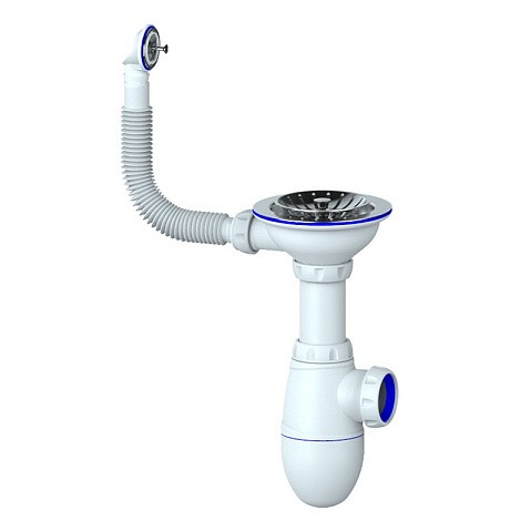 Сифон для мойки Unicorn В411, без отвода, 3 1/2'' х40 чаша из нержавеющей стали, круглый перелив купить в Волгограде | "Проконсим"