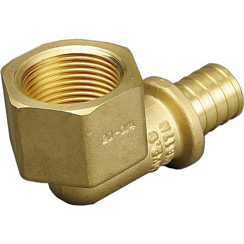 Угольник латунный для PEX труб 20-1/2'' PN 10 под надвижную гильзу с внутренней резьбой ONE PLUS купить в Волгограде | "Проконсим"