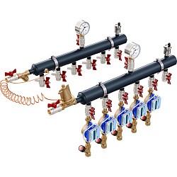  Коллекторный узел на 2 выход. PLP УКЭО-СТАНДАРТ 5-30/25-60кПа Ду50 1'' - 1/2'' Ру10 сталь, подкл. левостороннее (922156162) со склада Проконсим в Волгограде