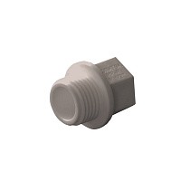 Заглушка резьбовая ПП  1/2'' PN 25 с наружной резьбой серая купить в Волгограде | "Проконсим"