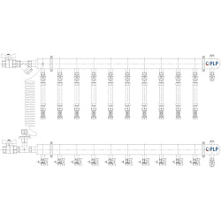  Коллекторный узел на 10 выход. PLP УКЭО-ЭКОНОМ 5-30/25-60кПа Ду50 1'' - 1/2'' Ру10 сталь, подкл. боковое левое (922156050) со склада Проконсим в Волгограде